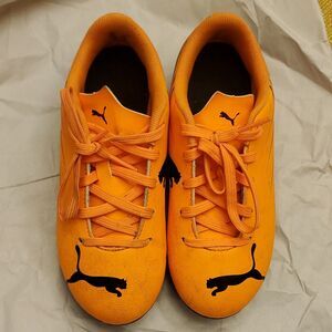 PUMA Unisex Youth Soccer Cleats Orange/Black US Size 13
